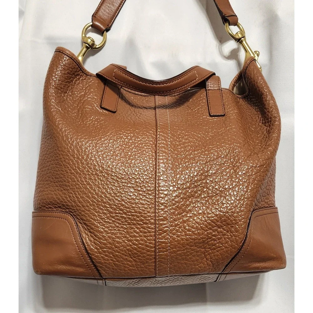 COACH New York Hadley F-31334 Hobo Bag Brown Pebbled Leather Shoulder Bag